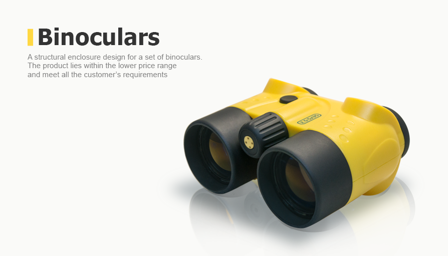 A structural enclosure design for a set of binoculars