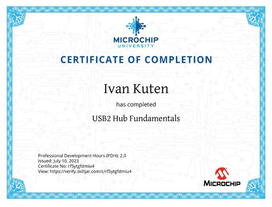 USB2 Hub Certificate Ivan Kuten