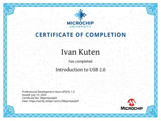 USB 2.0 Certificate Ivan Kuten